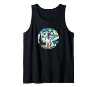 Jack Russel Terrier, perro, mamá, papá, Van Gogh, estilo noche estrellada Camiseta sin Mangas