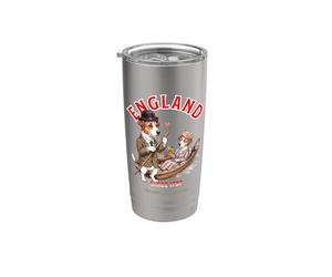 Jack-Russel-Terrier perros pareja cita muy querido en barco Inglaterra Vaso térmico de acero inoxidable de doble pared