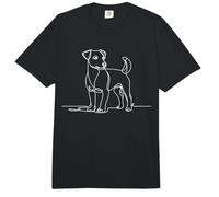 Jack Russell Arte Lineal Amante Perros Comfort Colors Adult Heavyweight T-Shirt