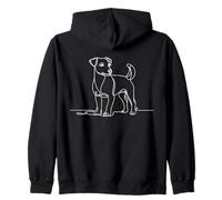 Jack Russell Arte Lineal Amante Perros Sudadera con Capucha