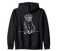 Jack Russell Arte Lineal Amante Sudadera con Capucha