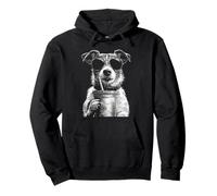 Jack Russell Bebiendo Café Helado Divertido Perro Meme y2k Grunge Sudadera con Capucha