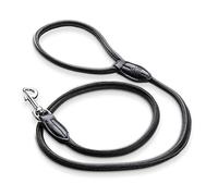 Jack & Russell Correa para Perro de Cuero de Primera Calidad Moritz 1,2m - Correa de Cuero Genuino con mosquetón de Acero Inoxidable o latón (Negro)