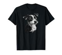 Jack Russell Face Cute Dog Lover Hombres Mujeres Negro Blanco Camiseta