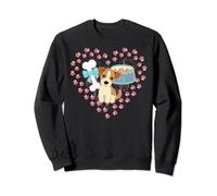 Jack Russell - Impresión de huellas de perro con corazón de amor rosa Sudadera