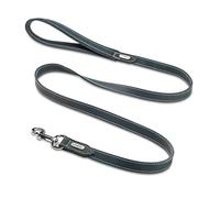 JACK & RUSSELL Lucy - Correa de piel para perros (1,5 m, resistente y suave, de piel de búfalo, con mosquetón de acero inoxidable, color azul petróleo)
