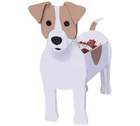 Jack Russell - Maceta para perro, macetas suculentas, macetas de madera, macetas suculentas, plantas de aire de cactus, regalo de decoración del hogar, 21 x 34 x 24 cm