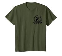 Jack Russell Mom - con Bandera y Corona de Espiga en el Pecho Camiseta, Niños, Verde Oliva, 6 años