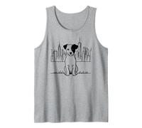 Jack Russell NY perro New York arte de línea, diseño de horizonte de Nueva York Camiseta sin Mangas