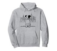 Jack Russell NY perro New York arte de línea, diseño de horizonte de Nueva York Sudadera con Capucha