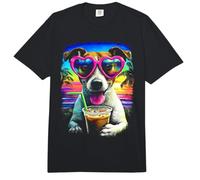 Jack Russell - Perro con Gafas de Sol, café Helado, Playa, Verano Comfort Colors Adult Heavyweight T-Shirt