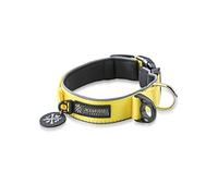 Jack & Russell Premium Collar de Perro Luna Reflectante y Neopreno Acolchado Collar de Perro Varios tamaños y Colores (Circunferencia del Cuello L (43-58 cm), Amarillo)