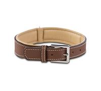 Jack & Russell Premium Perro Cuero Collar Amy - Collar de Cuero Genuino con Grabado Original de J & R Sello en Relieve - Robusto y Elegante (L - Circunferencia del Cuello 42,5-51,0 cm, Marrón/Beige)