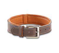Jack & Russell Premium Perro Cuero Collar Amy - Collar de Cuero Genuino con Grabado Original de J & R Sello en Relieve - Robusto y Elegante (M - Circunferencia del Cuello 40,5-46,5 cm)