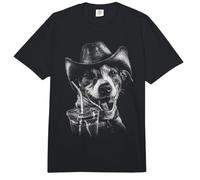 Jack Russell rústico Bebiendo café Helado Perro Vaquero Occidental Comfort Colors Adult Heavyweight T-Shirt