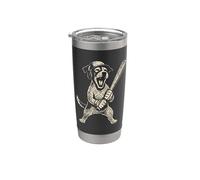 Jack Russell Terrier Béisbol Deportes Vintage Perro Amante Vaso térmico de acero inoxidable de doble pared