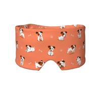 Jack Russell Terrier de dibujos animados,Máscara para ojos con bloqueo de luz y protección ocular completa para dormir, orejeras y ojos.