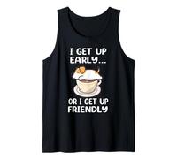 Jack Russell Terrier Dog I Get Up Early Coffee Puppy Dogs Camiseta sin Mangas