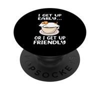 Jack Russell Terrier Dog I Get Up Early Coffee Puppy Dogs PopSockets PopGrip Adhesivo