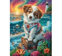 Jack Russell Terrier en un Entorno Tropical Puzzle 1000 Piezas Cartón Grueso Para Toda La Familia Mascota de Vida Silvestre Desarrollo Lógica Agilidad Mental Actividad Hacer En Grupo Idea De Regalo 10