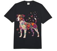 Jack Russell Terrier - Flores Coloridas de Mariposas Florales Comfort Colors Adult Heavyweight T-Shirt