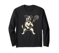 Jack Russell Terrier Lacrosse Deportes Vintage Perro Amante Manga Larga