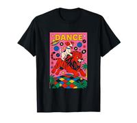 Jack Russell Terrier Montando un León Danza Brillante Pop Art Camiseta