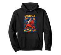 Jack Russell Terrier Montando un León Danza Brillante Pop Art Sudadera con Capucha