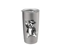 Jack Russell Terrier, música punk rock, mohawk, amante de los perros Vaso térmico de acero inoxidable de doble pared