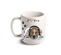Jack Russell Terrier Parson I Love You, taza de café de cerámica blanca | impreso en ambos lados perro animal mascota amante