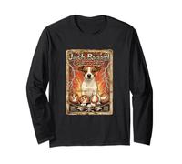 Jack Russell Terrier Perro 80s Rock Music Ilustration Manga Larga