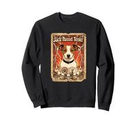 Jack Russell Terrier Perro 80s Rock Music Ilustration Sudadera