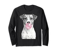 Jack Russell Terrier Perro chupando Chicle Manga Larga