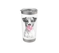 Jack Russell Terrier perro chupando chicle Vaso térmico de acero inoxidable de doble pared