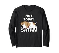 Jack Russell Terrier Perro Perezoso Not Today Satan Manga Larga