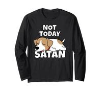 Jack Russell Terrier Perro Perezoso Not Today Satan Manga Larga