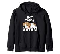 Jack Russell Terrier Perro Perezoso Not Today Satan Sudadera con Capucha