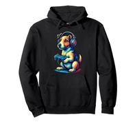 Jack Russell Terrier Retro Gamer Vintage Gaming Amante de los perros Sudadera con Capucha