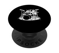 Jack Russell Terrier Tocando Batería Perro Amante PopSockets PopGrip Adhesivo