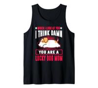 Jack Russell Terrier You Are A Lucky Dog Mom Puppy Dogs Camiseta sin Mangas