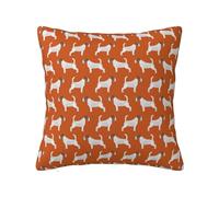 Jack Russell Terriers - Funda de almohada con cremallera oculta, funda de almohada de poliéster, impresión de doble cara, diseño de perro Jack Russells, color naranja