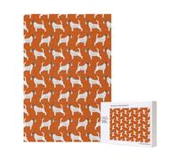 Jack Russell Terriers Naranja Lindo Perro Jack Russells 300 Piezas Rompecabezas de Madera para Diversión Familiar para Adultos