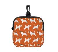 Jack Russell Terriers Naranja Lindo Perro Jack Russells,Bolsa de Almacenamiento Cuadrada con Cremallera, Monedero de Neopreno, Carteras pequeñas, Monedero pequeño, Monedero