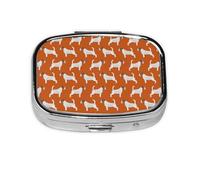 Jack Russell Terriers Naranja Lindo Perro Jack Russells, Pastillero cuadrado para bolsillo o monedero, pequeño contenedor de pastillas, organizador de pastillas de viaje