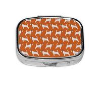 Jack Russell Terriers - Pastillero con 2 compartimentos, organizador portátil, color naranja