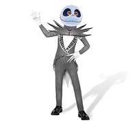 Jack Skellington - Disfraz de Pesadilla antes de Navidad, disfraz de Halloween con guantes para niños de 3 a 12 años, Negro-1, 3-4 Years