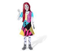 Jack Skellington - Disfraz de Pesadilla antes de Navidad, disfraz de Halloween con guantes para niños de 3 a 12 años, Rojo-1, 5-6 Años