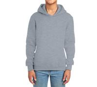 Jack Will - Sudadera con capucha para niños y niñas, manga larga, color liso, ropa de abrigo informal, acogedora sudadera con forro polar para niños pequeños, gris, 12-13 años