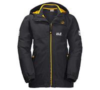 Jack Wolfskin B ICELAND 3IN1 JKT Chaqueta de invierno para niños, impermeable y cortavientos, chaqueta de invierno para niños con chaqueta interior de forro polar, chaqueta resistente para la lluvia para niños con reflectores, otoño/invierno, Jack Wolfskin B ICELAND - Chaqueta 3 en 1 para niño (impermeable, cortavientos, transpirable), infantil, color phantom, tamaño 128