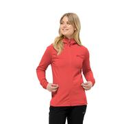 Jack Wolfskin Baiselberg Hooded Fz W - Chaqueta de forro polar, color rojo brillante, XL para mujer, rojo vivo, XL